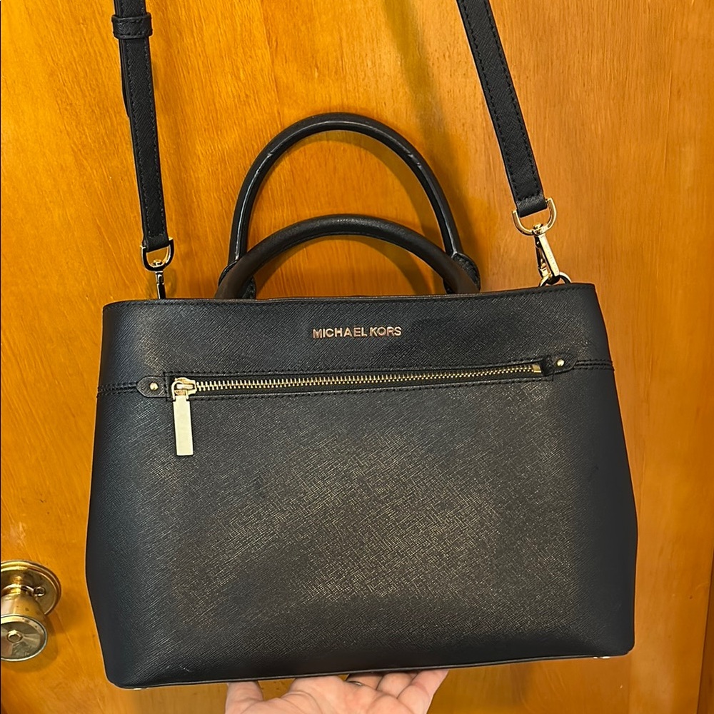 Michael Kors (authentic) Black Structured purse  and Adjustable Strap